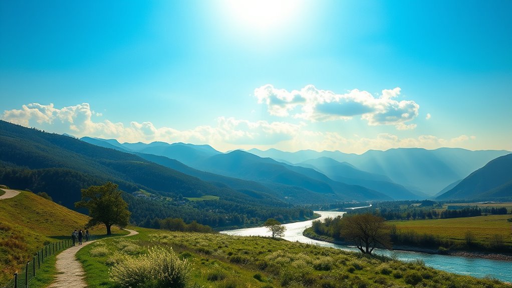 Hikers exploring sunny trails and green mountain foothills in Düziçi, Osmaniye during May