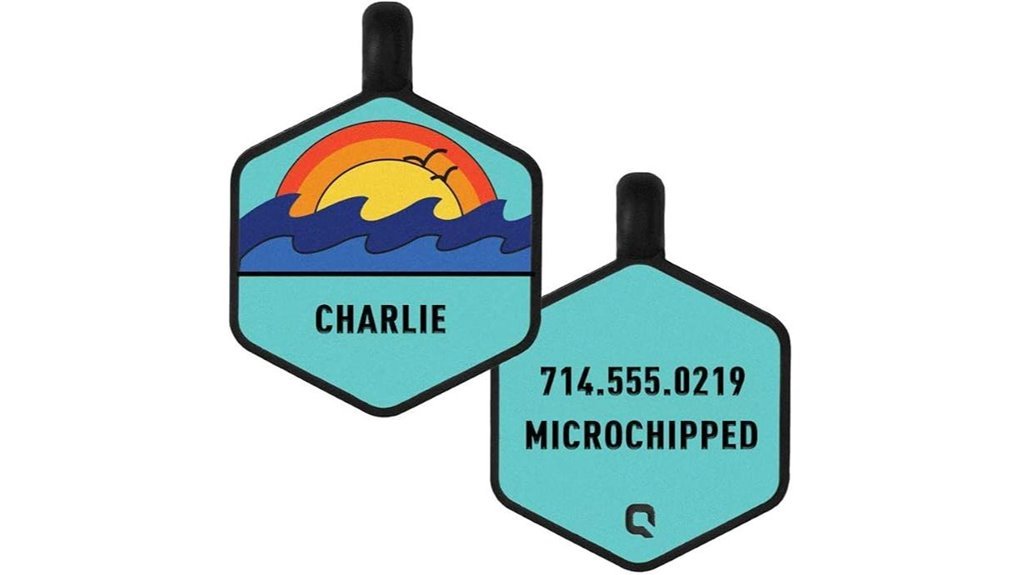 ocean sunrise pet tag