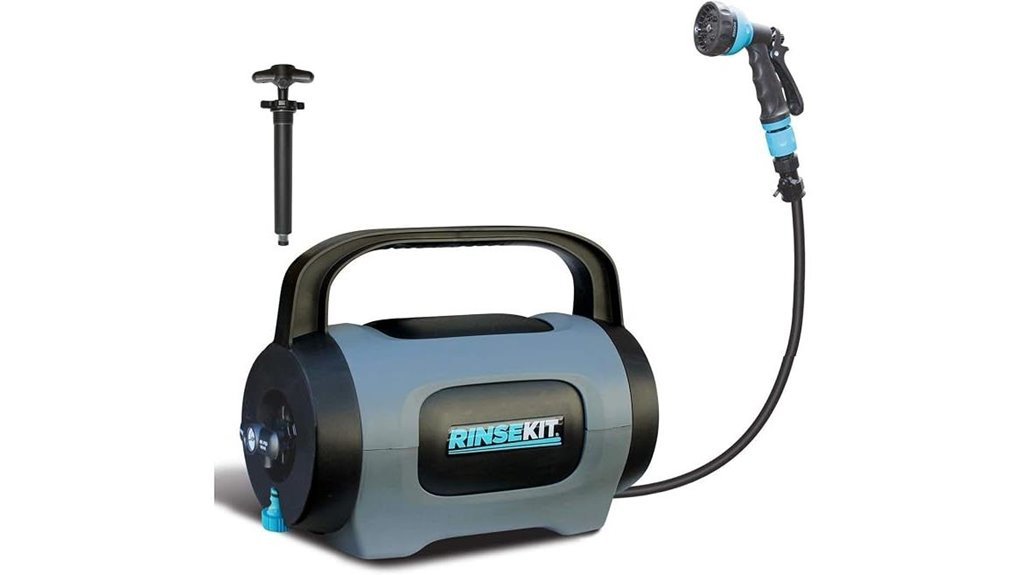 portable shower with pump